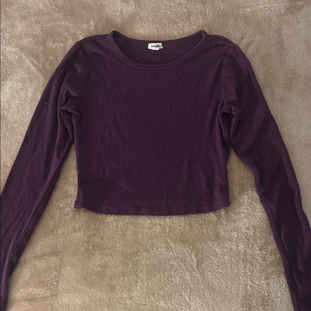 Garage Deep Purple Ribbed Top